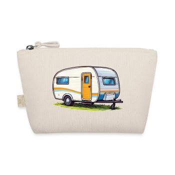 Retro Caravan Travel Illustration - Organic Pouch - nature - Front