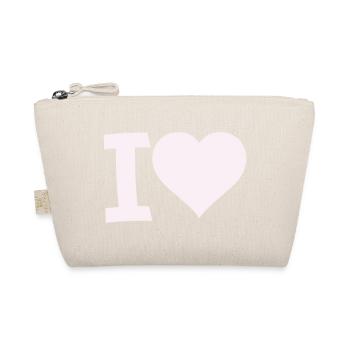 J’adore le motif du cœur - Trousse biologique - nature - Devant