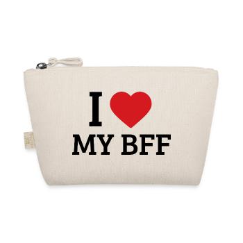 Herz Liebe Typo Illustration BFF Freundesliebe - Bio-Täschchen - Natur - Vorne