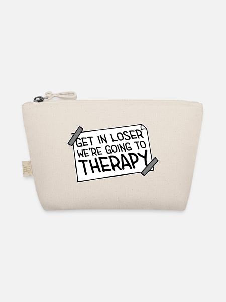 Get In Loser We're Going To Therapy Therapie Logo - Organic Pouch - nature - Front