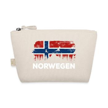 Norwegen Silhouette - Urlaub Natur Flagge - Bio-Täschchen - Natur - Vorne