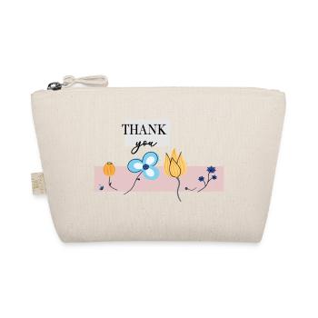 Thank you flower greeting - Organic Pouch - nature - Front