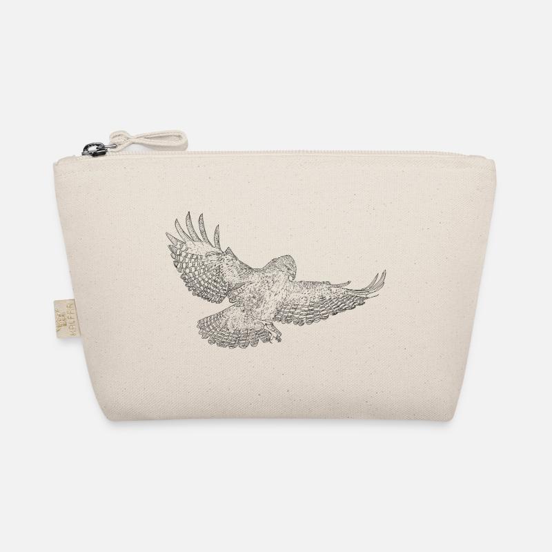 Common buzzard, bird of prey drawn (stylized) Organic Pouch