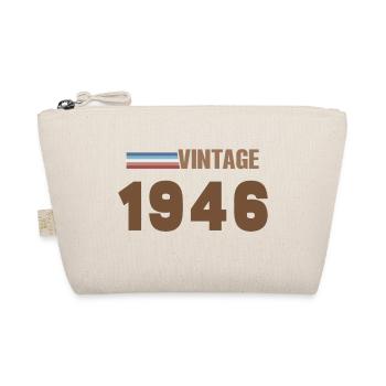 80 Jahre 1946 Handgeschriebenes T-Shirt - Bio-Täschchen - Natur - Vorne