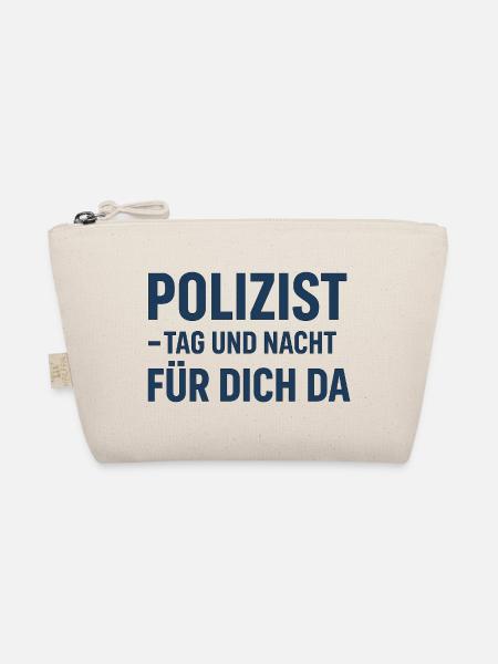 Polizist Tag und Nacht Design - Bio-Täschchen - Natur