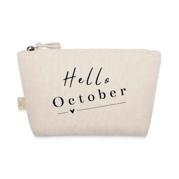 Hello October | Modern Autumn Design - Organic Pouch - nature - Front