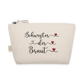 Schwester der Braut Schriftzug mit Herz - Bio-Täschchen - Natur - Vorne