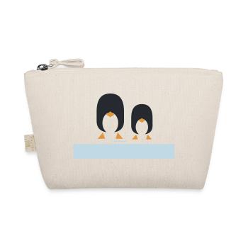 Geometric Black Penguins Duo - Organic Pouch - nature - Front