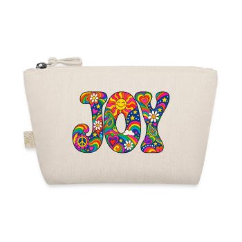 Psychedelisches JOY Muster - Bio-Täschchen - Natur - Vorne
