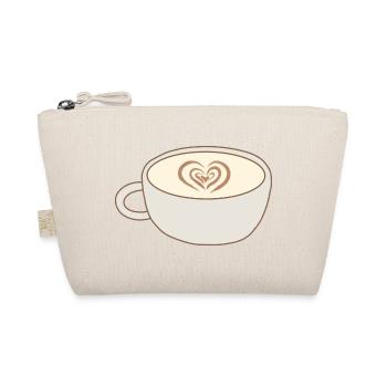 Heart Latte Cup Kunst - Bio-Täschchen - Natur - Vorne