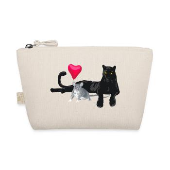 Herzballon Freundschaft Katze Maus - Bio-Täschchen - Natur - Vorne