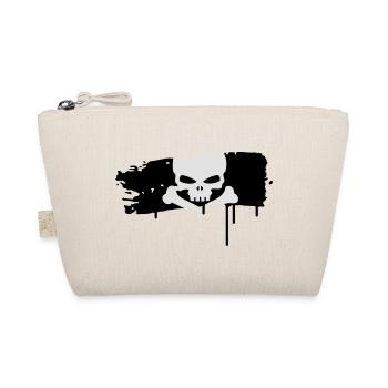 Piratenflagge als dicker Pinselstrich mit Schädel - Bio-Täschchen - Natur - Vorne