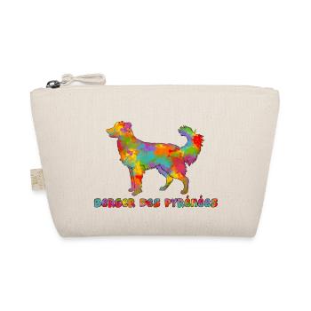 Pyrenean Shepherd Multicolor Gesicht rasiert - Bio-Täschchen - Natur - Vorne