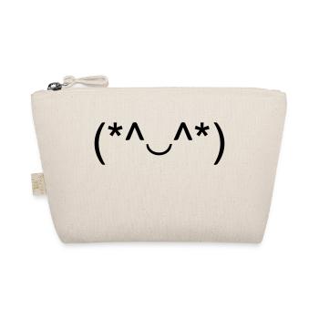 Japanische Emoticons 102 BLACK von Kaomoji NJ - Bio-Täschchen - Natur - Vorne