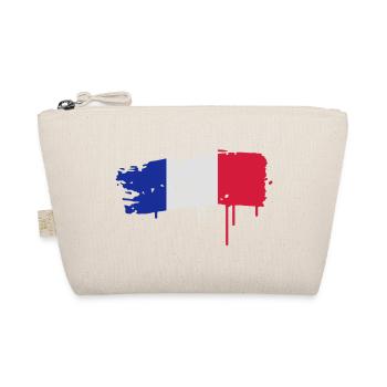Un drapeau français peint avec un coup de pinceau - Trousse biologique - nature - Devant