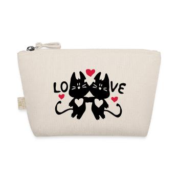 AMOUR chats et coeurs rouges - Trousse biologique - nature - Devant