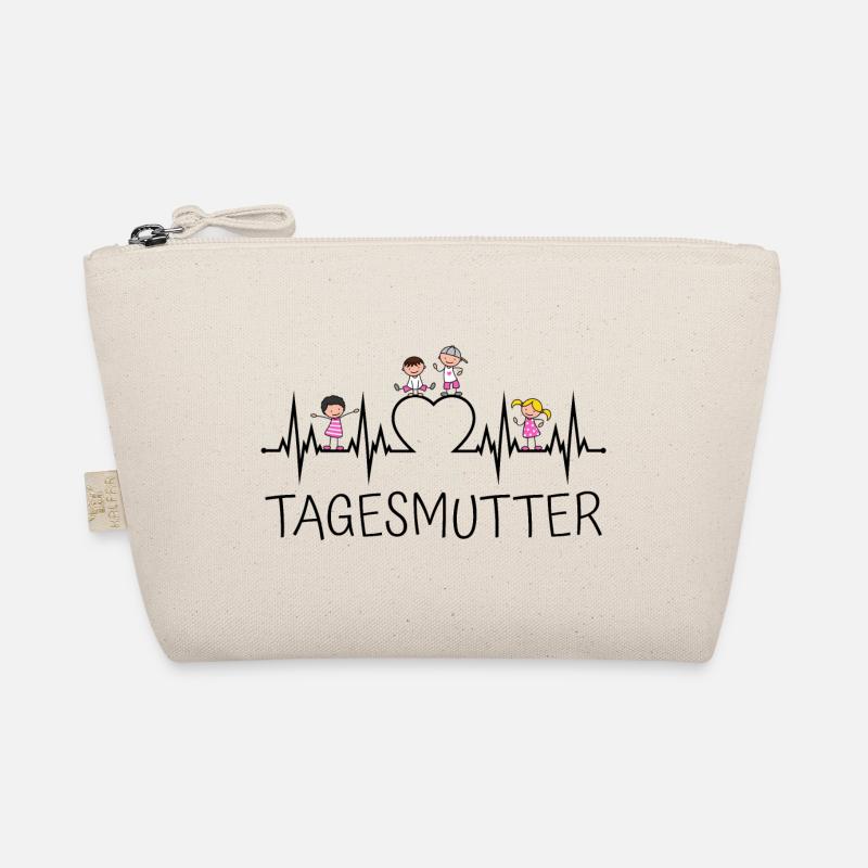 Tagesmutter Herzschlag mit Herz und Kindern Bio-Täschchen