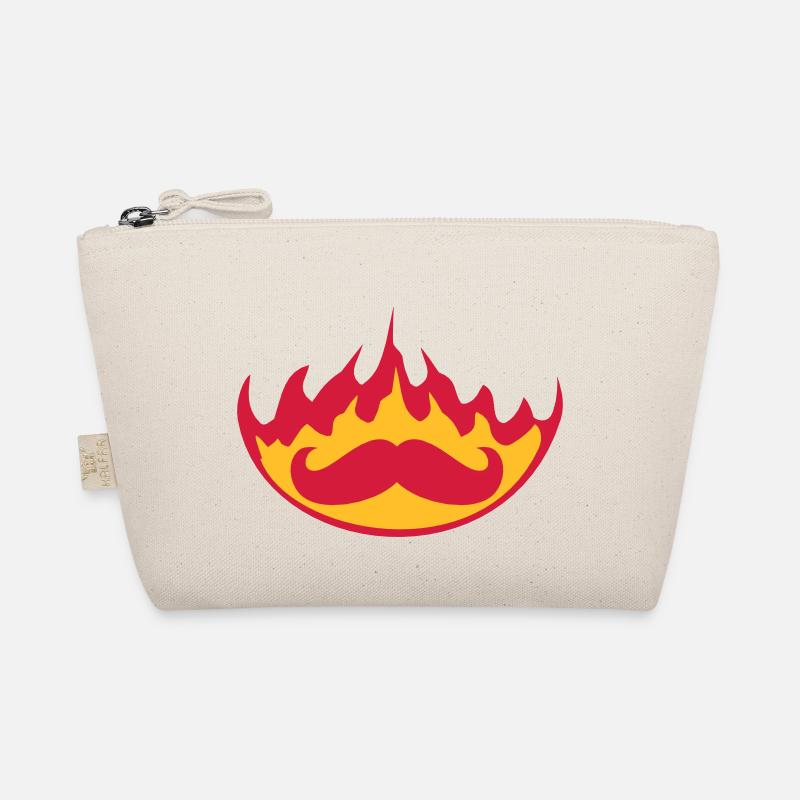 burn fire flames hot torch mustache cord Organic Pouch