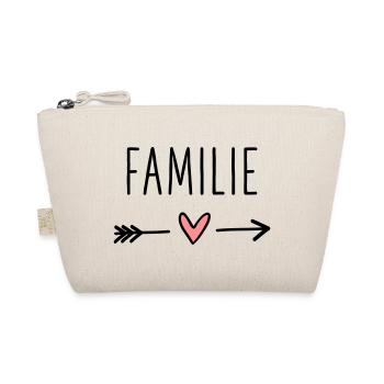 Familie Herz Pfeil Liebe Amor Zusammenhalt - Bio-Täschchen - Natur - Vorne