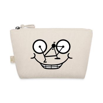 bike face comic cartoon funny driving sport - Organic Pouch - nature - Front