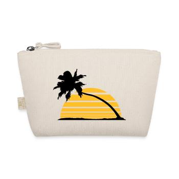 sun stripes lines silhouette palm beach sea - Organic Pouch - nature - Front
