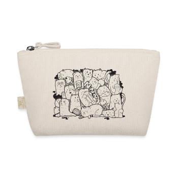 Funny Cats Doodle Style Illustration - Organic Pouch - nature - Front