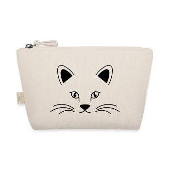 Katze Kater Gesicht, Katzen Lieblingstier Miau - Bio-Täschchen - Natur - Vorne
