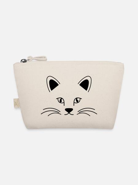 Katze Kater Gesicht, Katzen Lieblingstier Miau - Bio-Täschchen - Natur