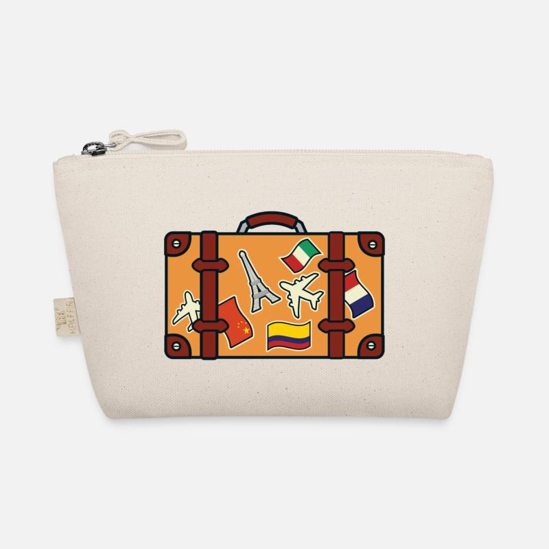 Koffer mit Aufklebern Bio-Täschchen