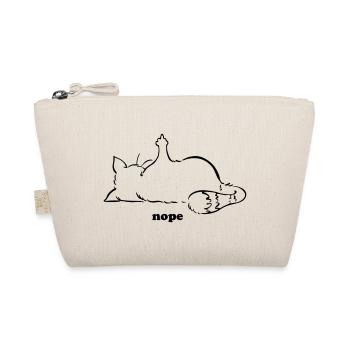 Katze Mittelfinger Nein Nope lustig Stinkefinger - Bio-Täschchen - Natur - Vorne