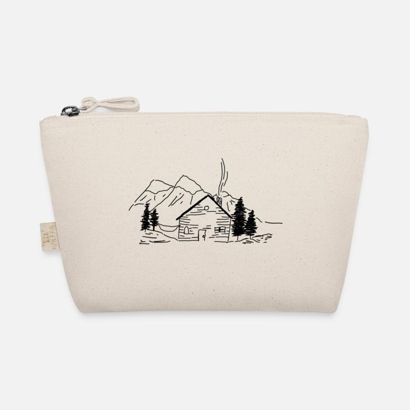 haus berge cabin Geschenkidee mountains Bio-Täschchen