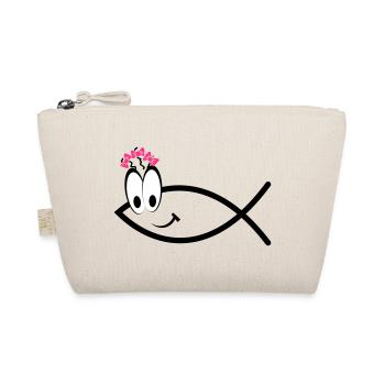 Ichtys Face Girl - Symbol - christlich - Frauen - Bio-Täschchen - Natur - Vorne