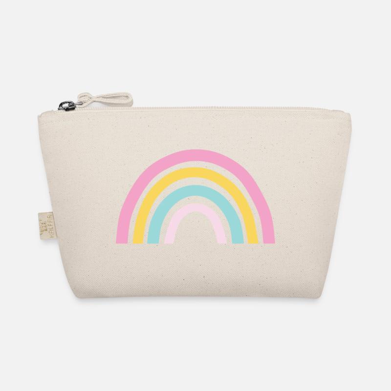 Pastell Regenbogen - Bio-Täschchen - Natur