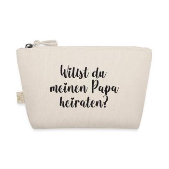 Papa Heiratsantrag Antrag heiraten Kind Baby - Bio-Täschchen - Natur - Vorne