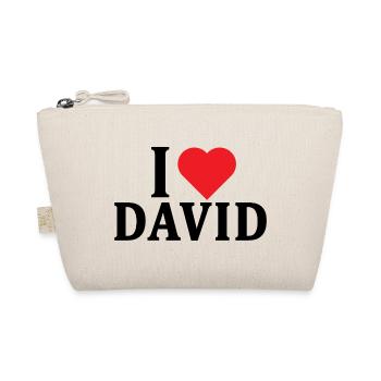T-shirt I love David t-shirt gift idea - Organic Pouch - nature - Front