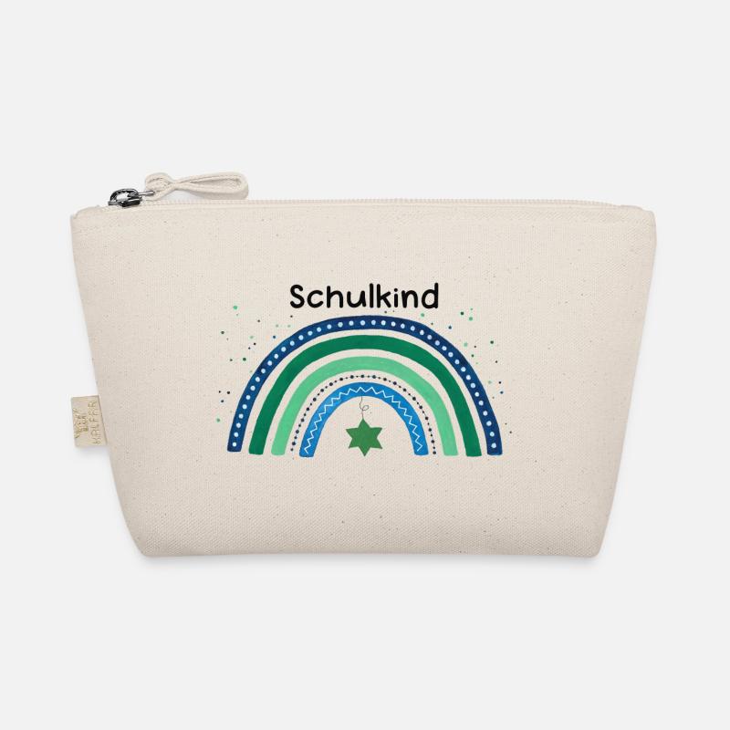Regenbogen Schulkind Schulbeginn - Bio-Täschchen - Natur