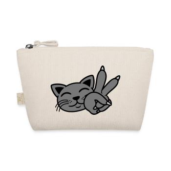 Signe de paix face chat - Trousse biologique - nature - Devant
