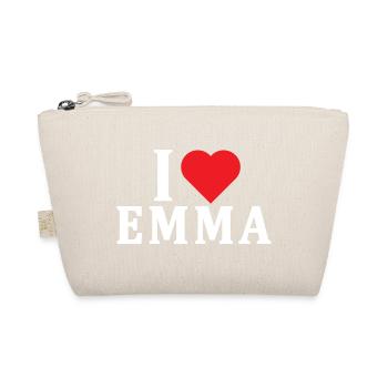 t-shirt I love Emma t-shirt gift idea - Organic Pouch - nature - Front