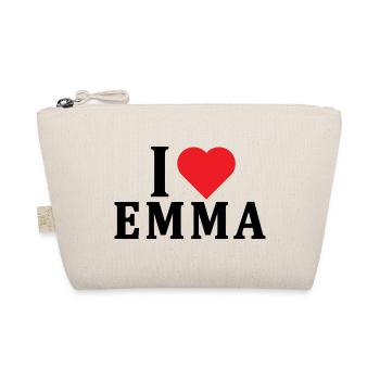 t-shirt I love Emma t-shirt gift idea - Organic Pouch - nature - Front