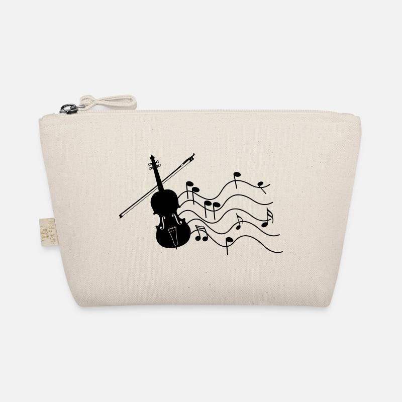 Violine mit Noten - Bio-Täschchen - Natur