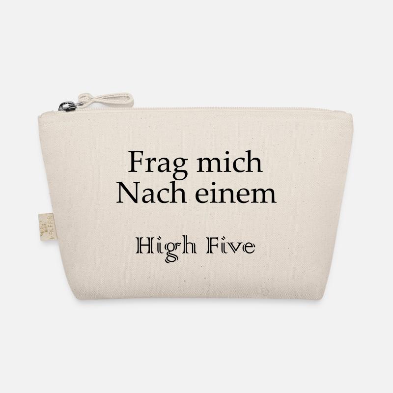 High Five - Schriftzug - Bio-Täschchen - Natur