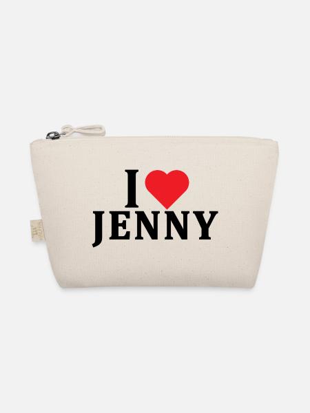 t-shirt I love Jenny t-shirt gift idea - Organic Pouch - nature - Front