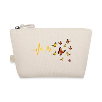 Funny Butterfly Heartbeat Design Butterfly - Organic Pouch - nature - Front