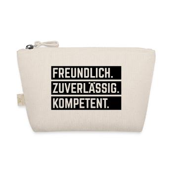 Freundlich – Zuverlässig – Kompetent (Black) - Bio-Täschchen - Natur - Vorne