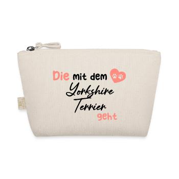 Die mit dem Yorkshire Terrier geht - Hund Hundelie - Bio-Täschchen - Natur - Vorne