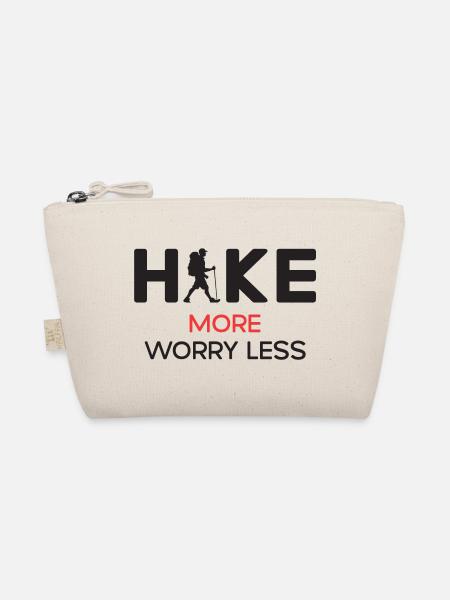 Hike More Worry Less - Hiking Gift - Organic Pouch - nature - Front
