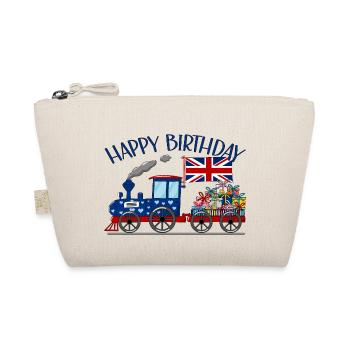 Happy Birthday England Flagge Geschenke Eisenbahn - Bio-Täschchen - Natur - Vorne