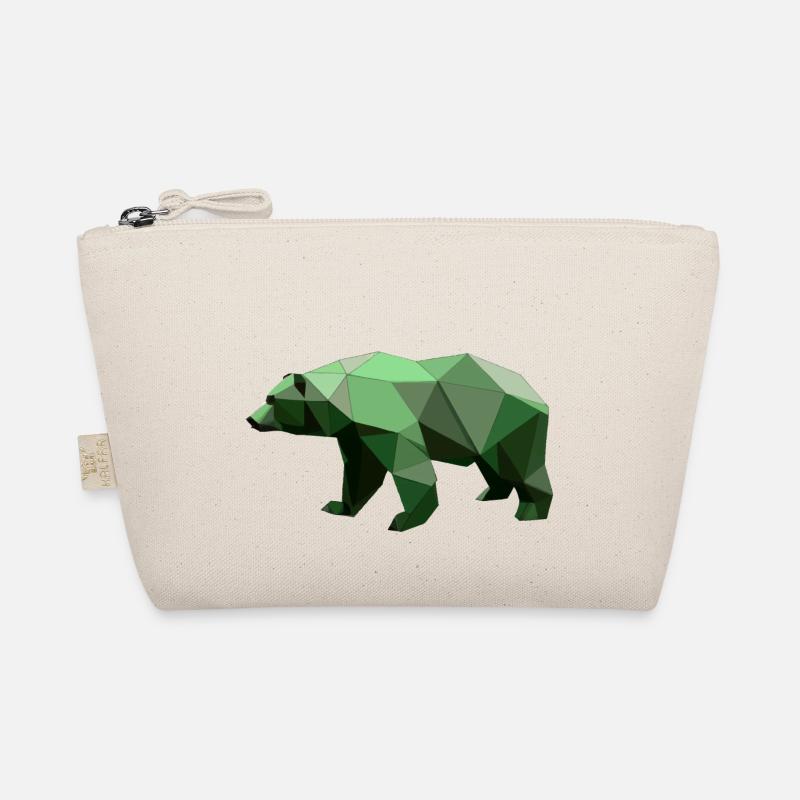 Bear, Polygon, Hiking, Trees, Animal, Wilderness, Nature, Green Organic Pouch