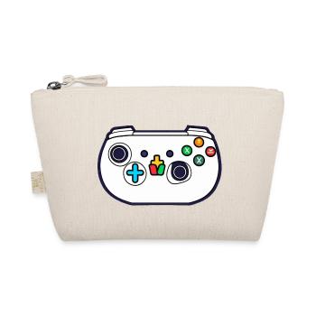 White Video Game Controller - Organic Pouch - nature - Front