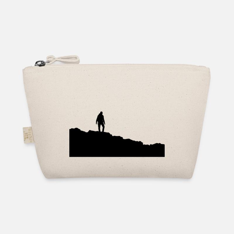 Silhouette eines Wanderers auf dem Gipfel des Berges - Bio-Täschchen - Natur